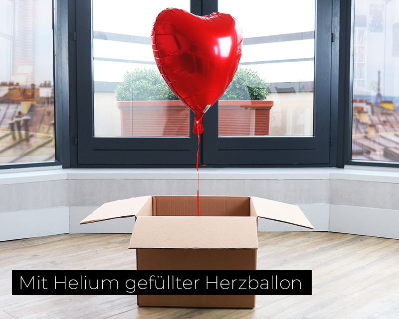 DUO Heliumballon in Herzform und personalisierbares Herzkissen - Foto Porträt