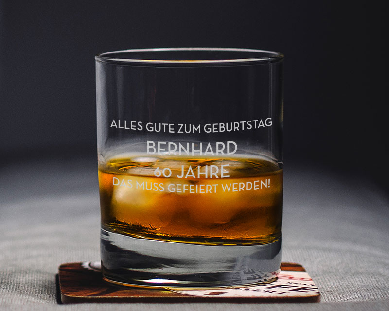 Personalisierbares Whiskyglas - Botschaft