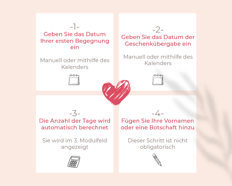 Personalisierbare Sommelier-Box mit 4 Zubehör - Heute liebe ich dich schon seit... Tagen