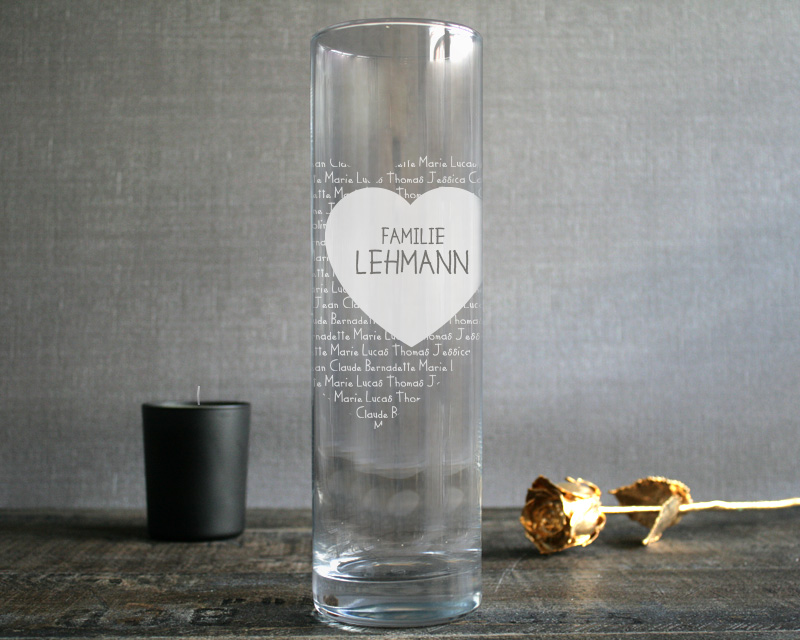 Bild 1 des Produkts Personalisierbare Vase mit Gravur - Familie anzeigen