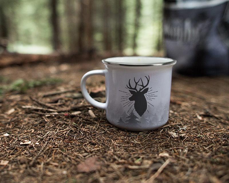 Personalisierte Emaille-Tasse - Hirsch