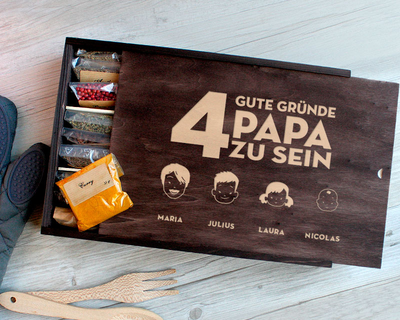 Großes Gewürz-Geschenk-Set mit 36 Gewürzen aus aller Welt - Die guten Gründe Papa zu sein