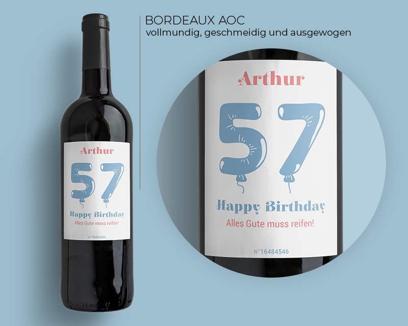 Bild 1 des Produkts Bordeaux Weinflaschen - Kollektion Geburtstags-Luftballons anzeigen
