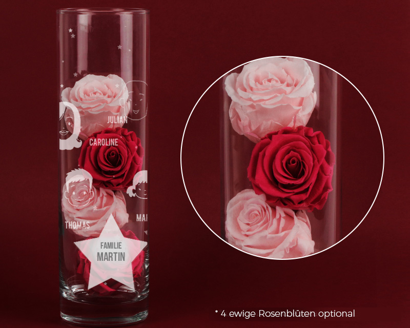 Bild 5 des Produkts Personalisierbare Vase mit Gravur - Family Circus anzeigen