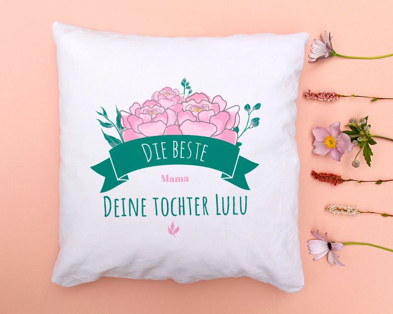 Personalisiertes Kissen - Kollektion Blumen Mama