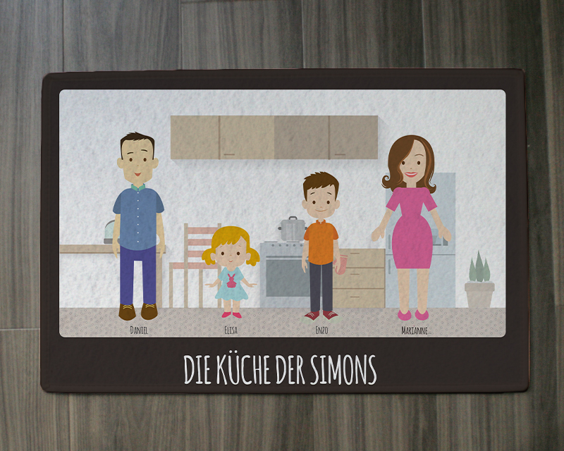 Bild 2 des Produkts Personalisierte Fußmatte Küche - Family Circus anzeigen