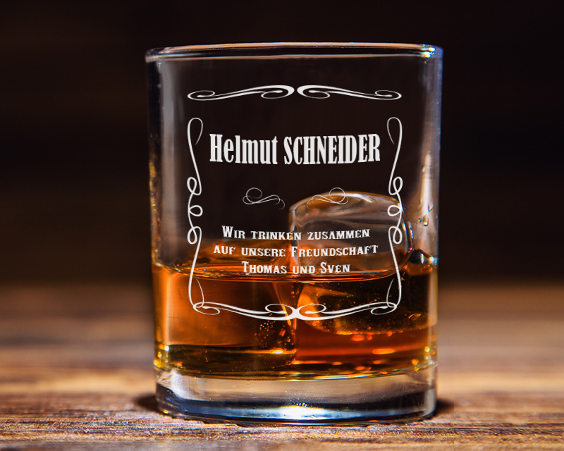 Personalisierbares Whiskyglas - Vorname und Nachricht