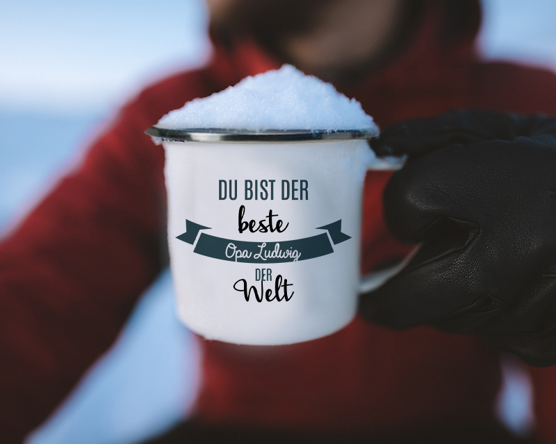 Personalisierte Emaille-Tasse - Du bist der Beste