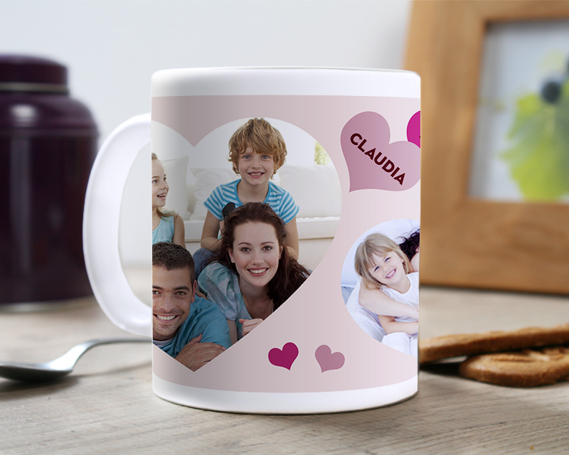 Personalisierte Foto-Tasse - Herzen