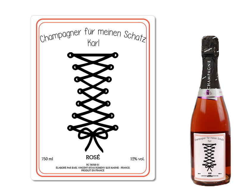 Personalisierbarer Champagner Brut oder Rosé - Korsett