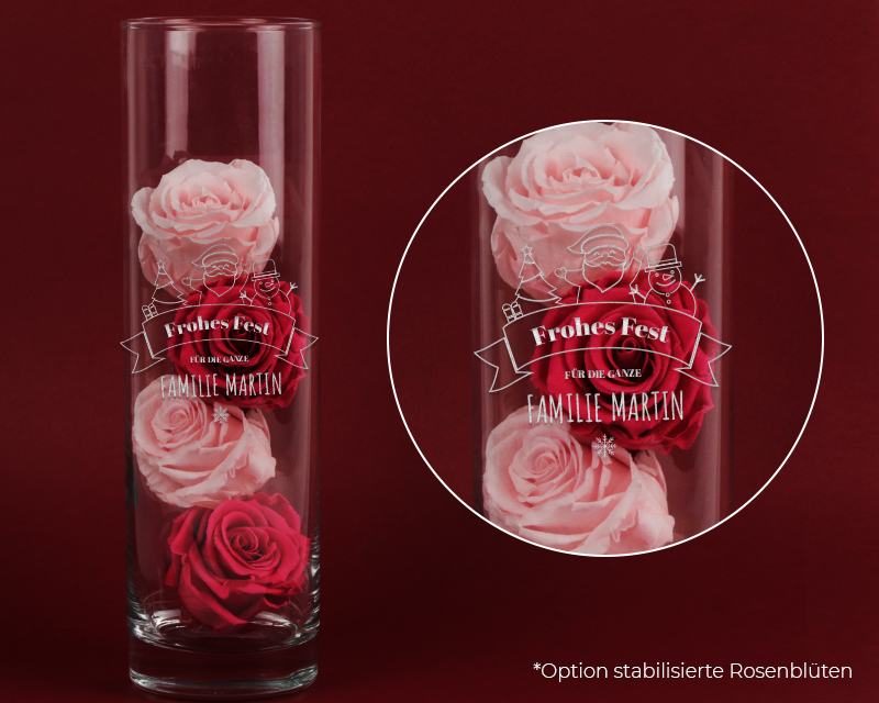 Bild 1 des Produkts Personalisierbare Vase mit Gravur - Frohes Fest anzeigen
