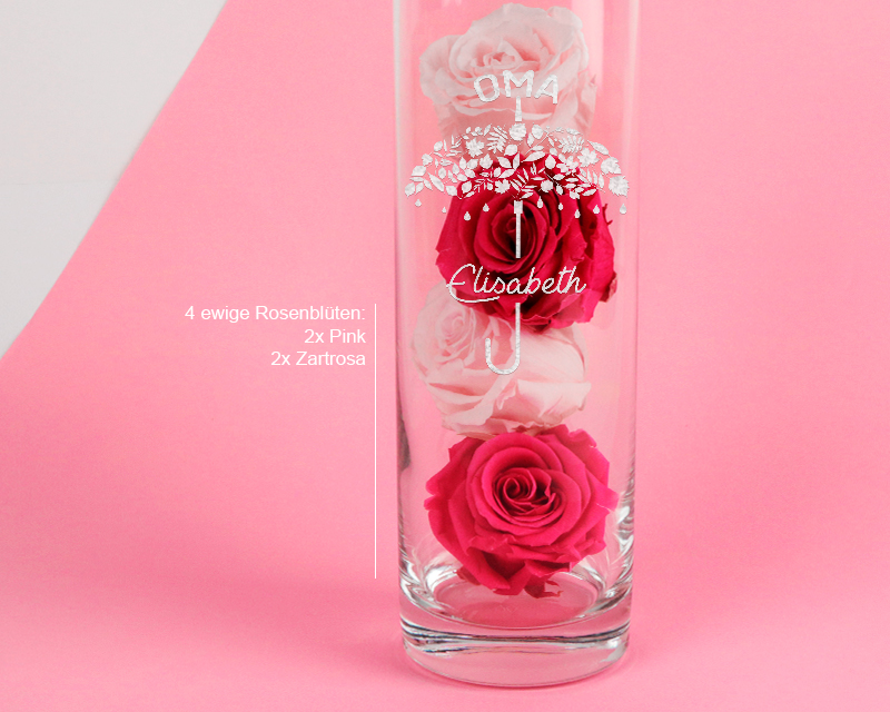 Personalisierbare Vase mit Gravur - Lieblingsoma