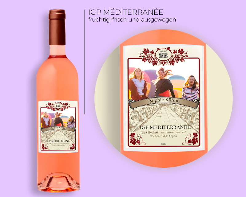 Flasche Roséwein Bordeaux AOC - Foto Klassisch