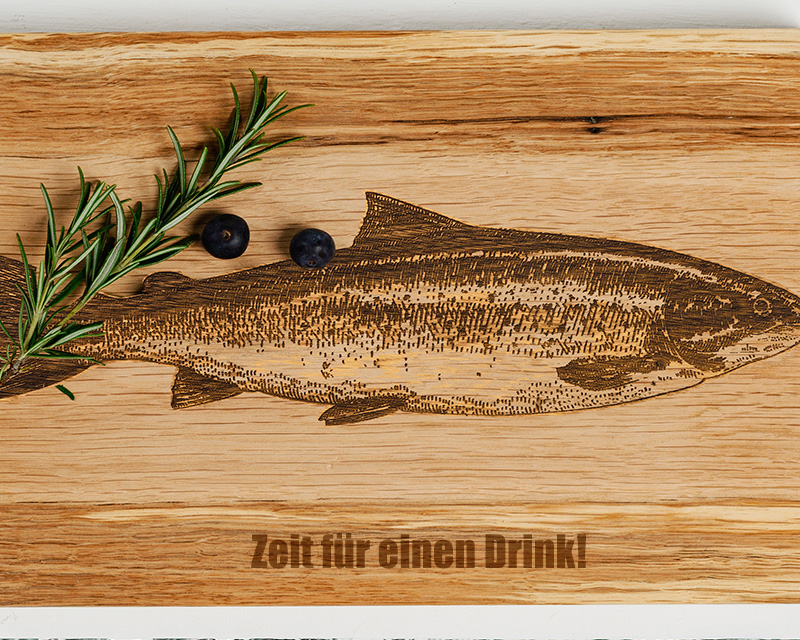 Schneidebrett aus schottischem Eichenholz - Lachs