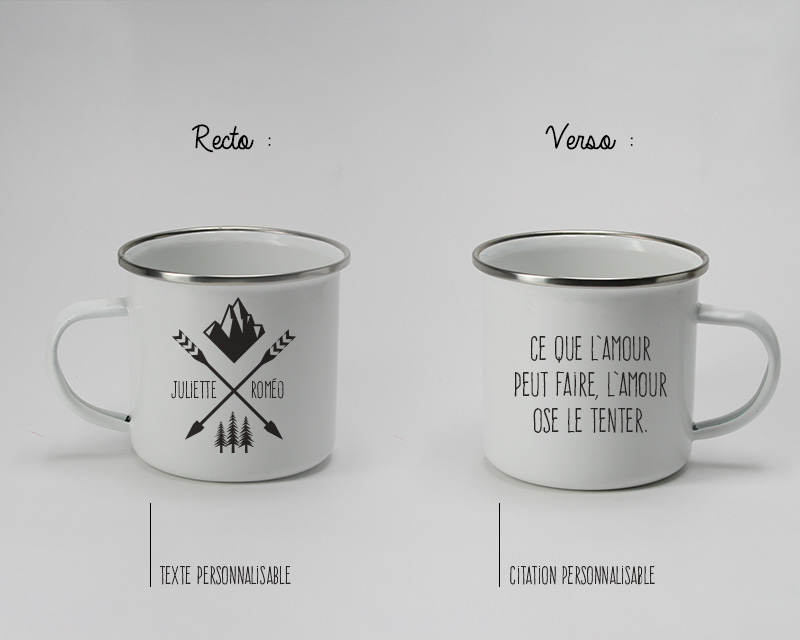 Personalisierte Emaille-Tasse - Abenteuer