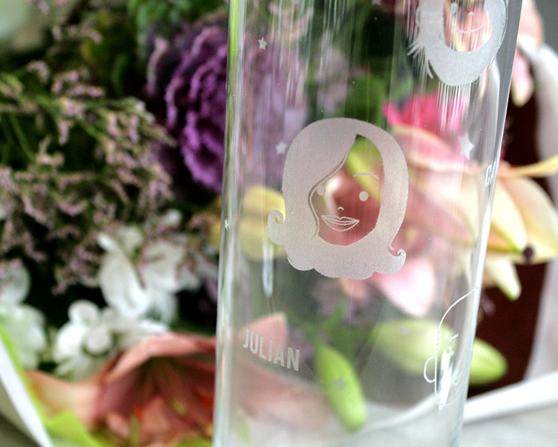 Personalisierbare Vase mit Gravur - Family Circus