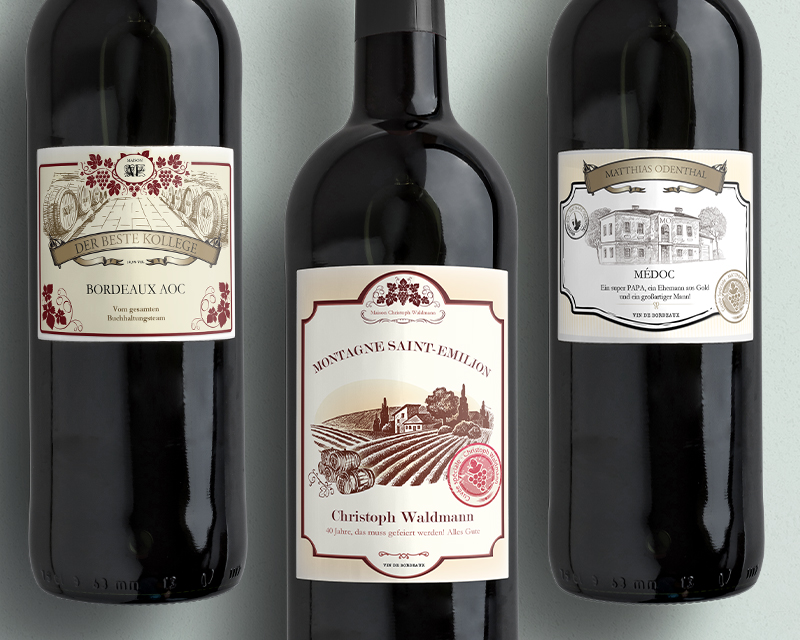 Bild 4 des Produkts Personalisierte Bordeaux-Weinflasche anzeigen