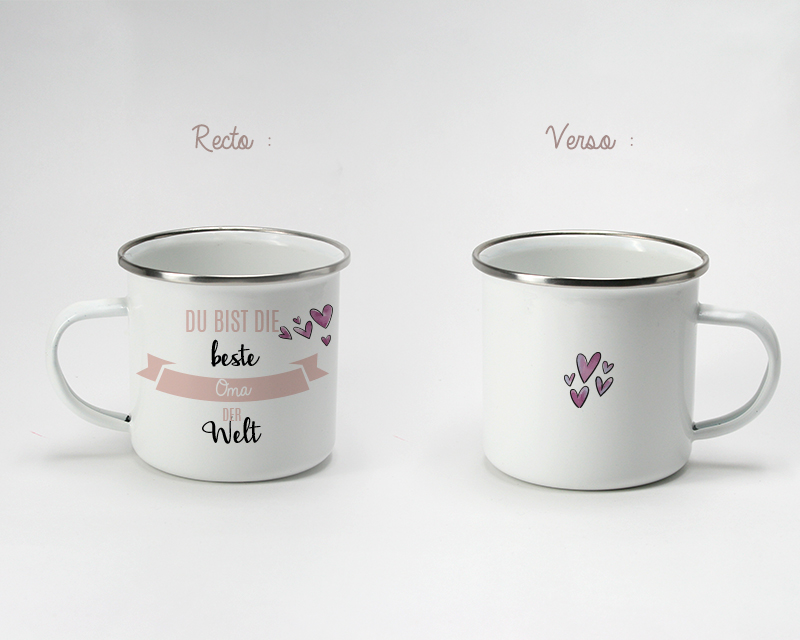 Personalisierte Emaille-Tasse - Du bist die Beste der Welt