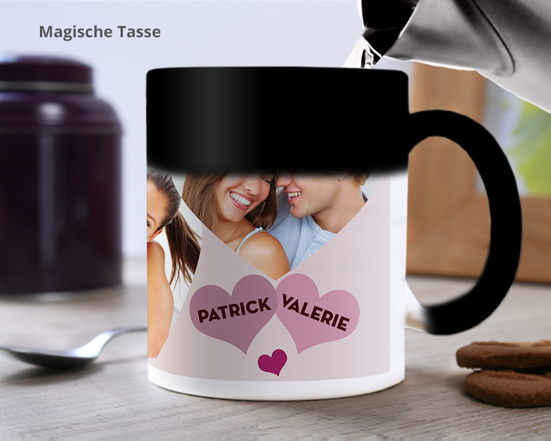 Personalisierte Foto-Tasse - Herzen