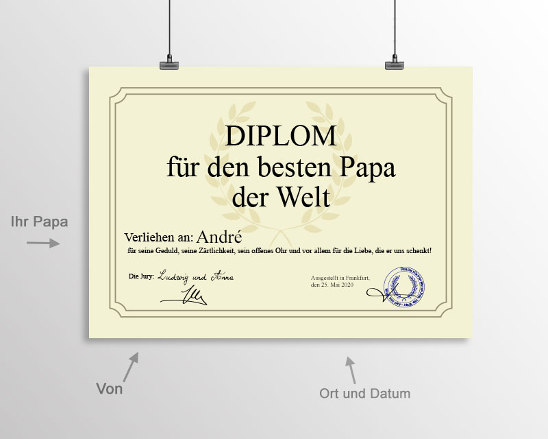 Poster Diplom für den besten Papa