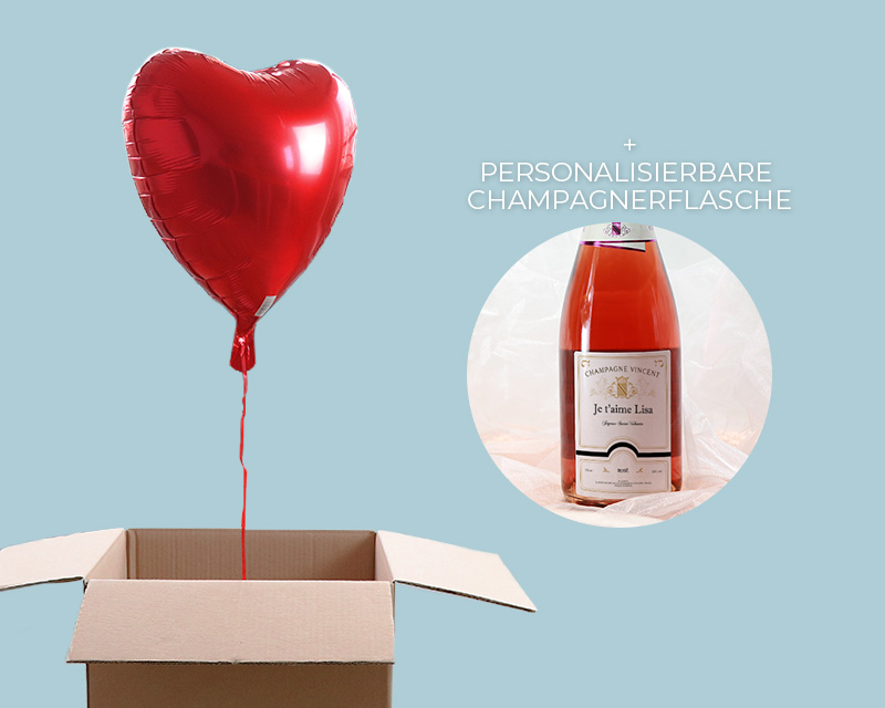 Bild 1 des Produkts DUO Helium-Ballon und Personalisierbarer Rosé-Champagner anzeigen