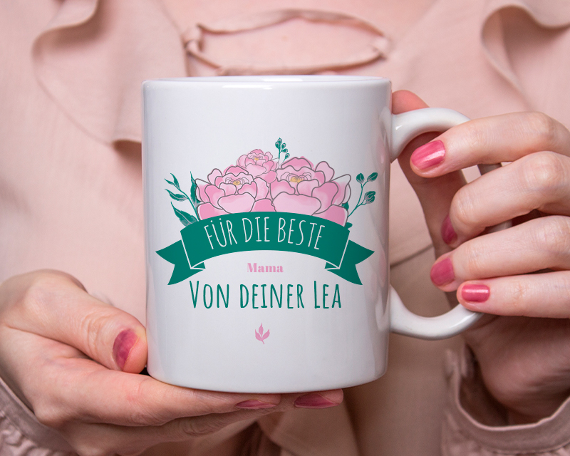 Personalisierbare Tasse - Kollektion Blumen Mama
