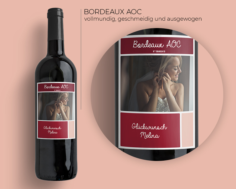 Bild 1 des Produkts Bordeaux-Weinflaschen Foto Eleganz anzeigen