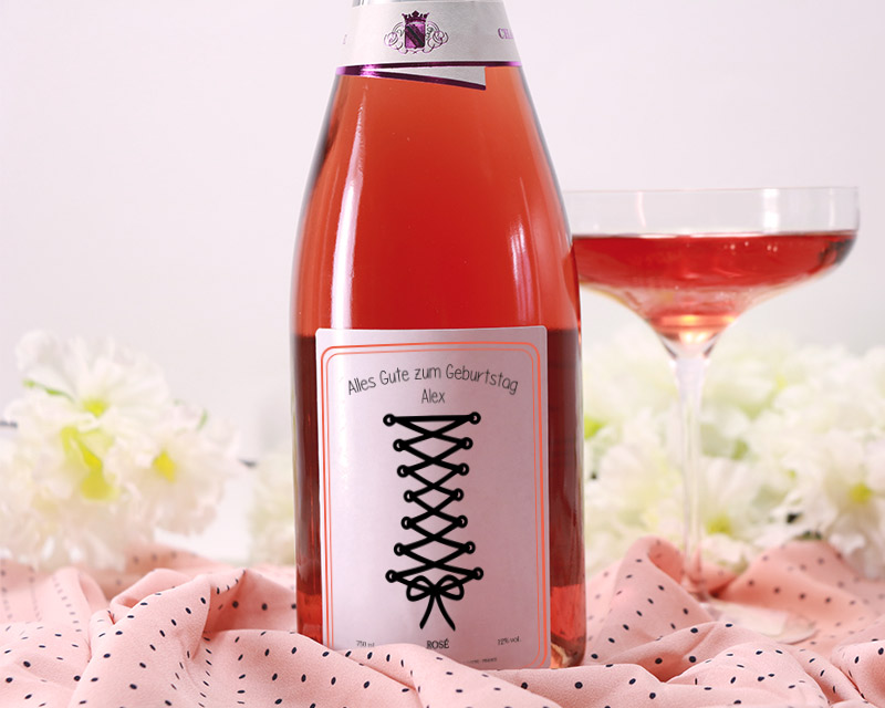 Personalisierbarer Champagner Brut oder Rosé - Korsett