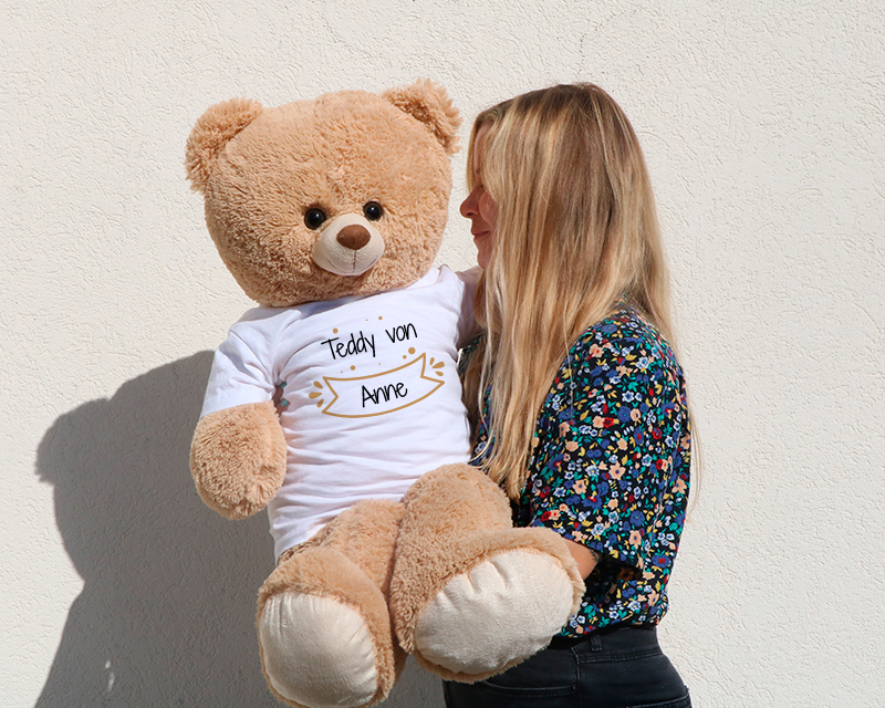 Bild 1 des Produkts Personalisierbarer Riesen-Teddybär - Vorname anzeigen