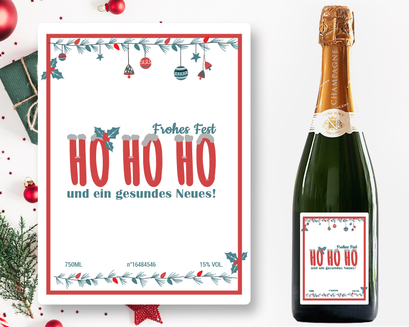 Personalisierbarer Champagner - Kollektion Ho Ho Ho!