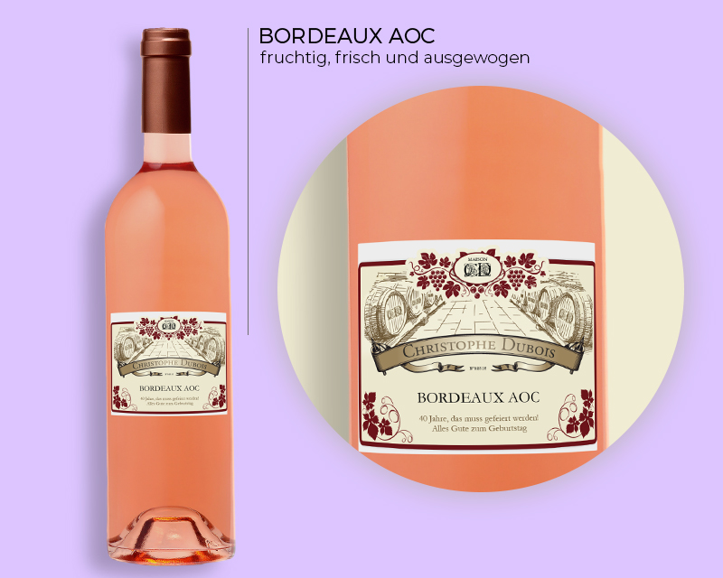 Flasche Roséwein Bordeaux AOC - Klassisch