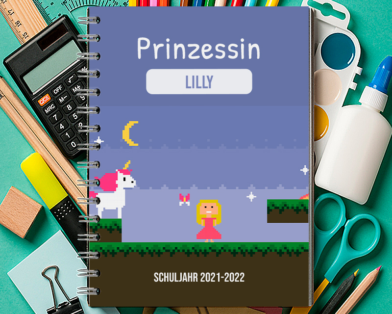 Bild 2 des Produkts Personalisierbarer Ringblock - Retro Videospiel - für Mädchen anzeigen