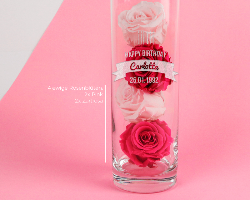 Bild 2 des Produkts Personalisierbare Vase mit Gravur - Kollektion Geburtstagskerzen anzeigen