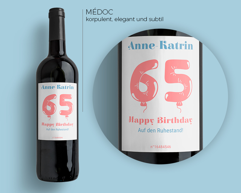 Bild 3 des Produkts Bordeaux-Weinflaschen - Kollektion Geburtstags-Luftballons für Frauen anzeigen