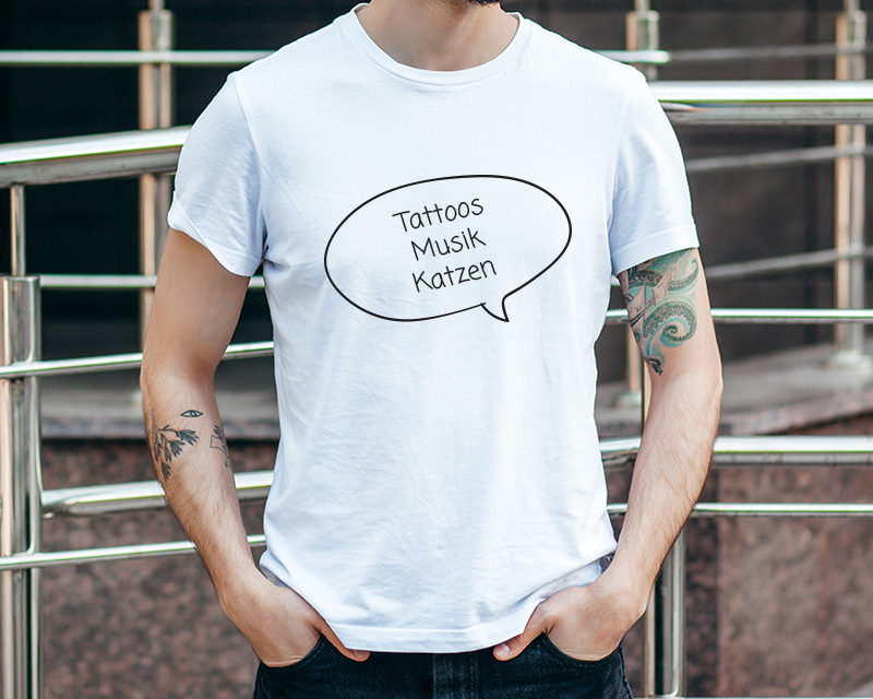 Personalisierbares T-Shirt für Männer weiß - Sprechblase