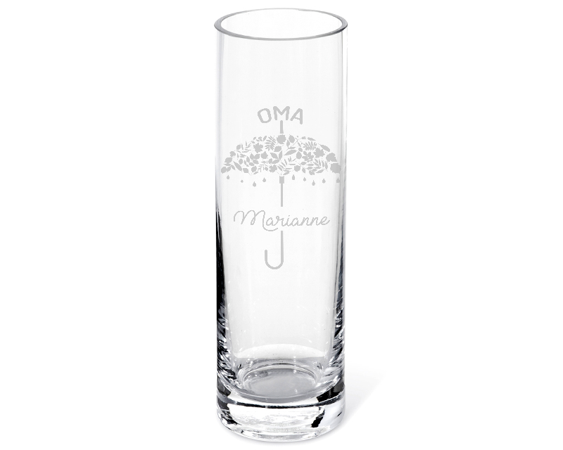 Personalisierbare Vase mit Gravur - Lieblingsoma