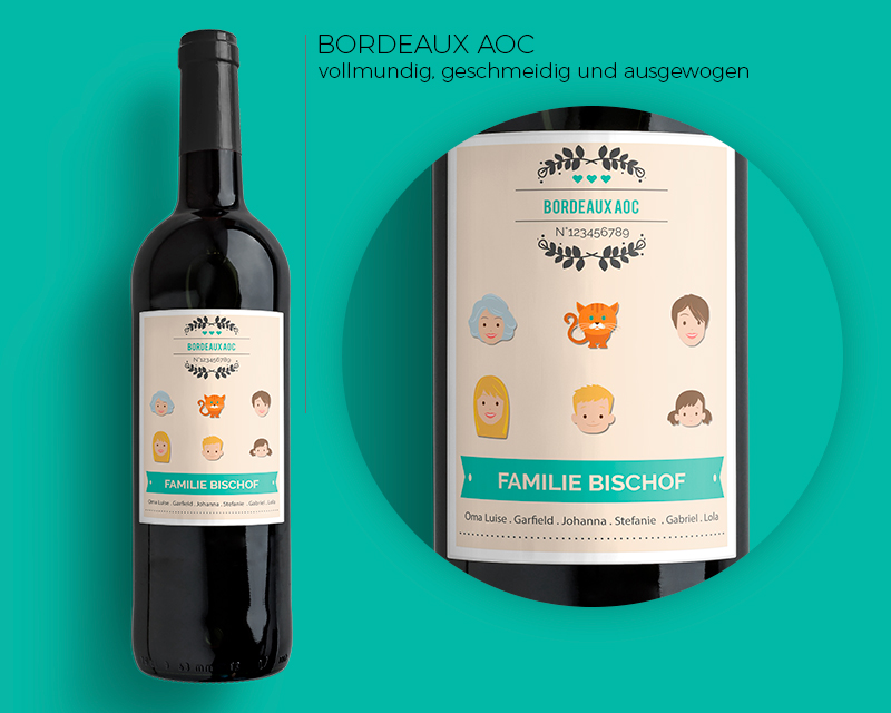 Bild 1 des Produkts Bordeaux-Weinflaschen Family Circus anzeigen