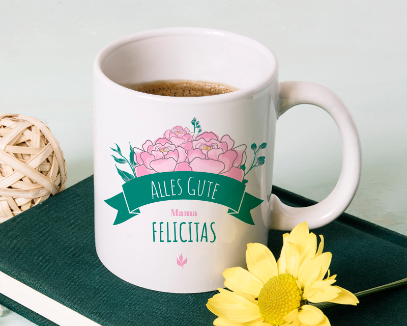 Personalisierbare Tasse - Kollektion Blumen Mama