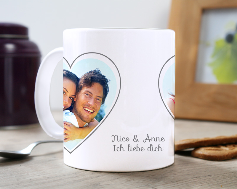 Personalisierte Foto-Tasse - Herz