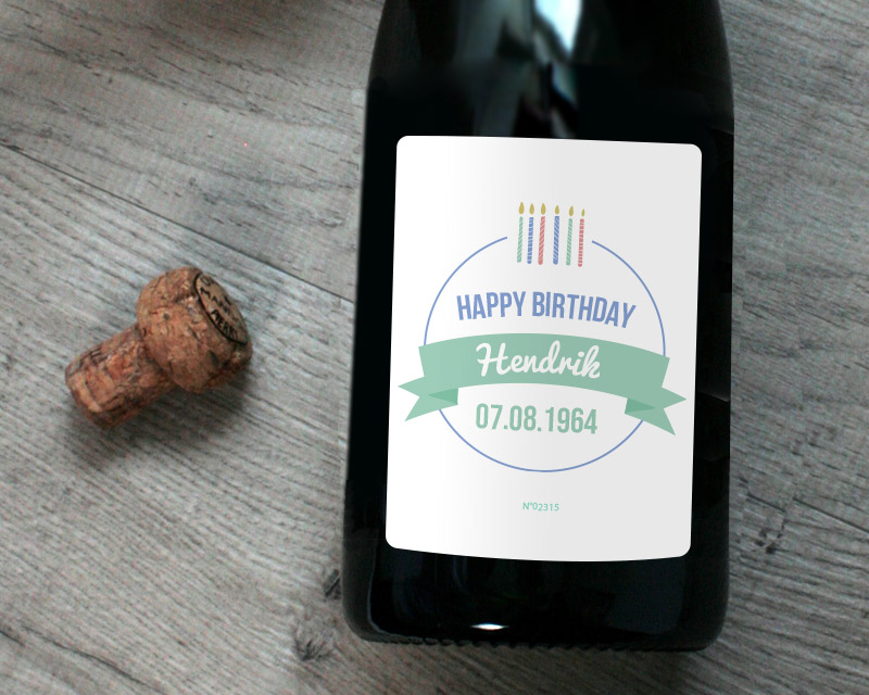 Bild 1 des Produkts Personalisierbarer Geburtstags-Champagner - Geburtstagskerzen - Blau anzeigen
