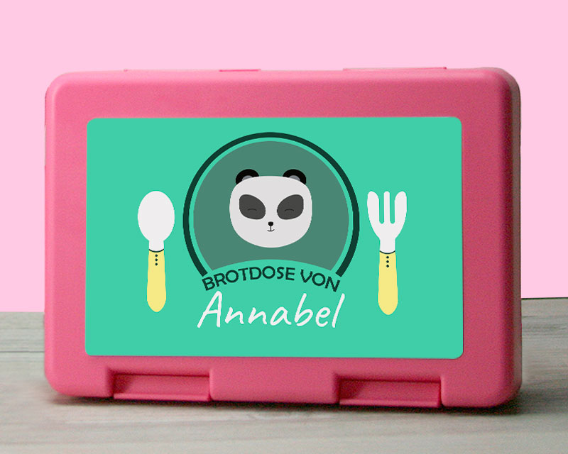 Bild 1 des Produkts Personalisierbare Brotdose - Kleiner Panda anzeigen