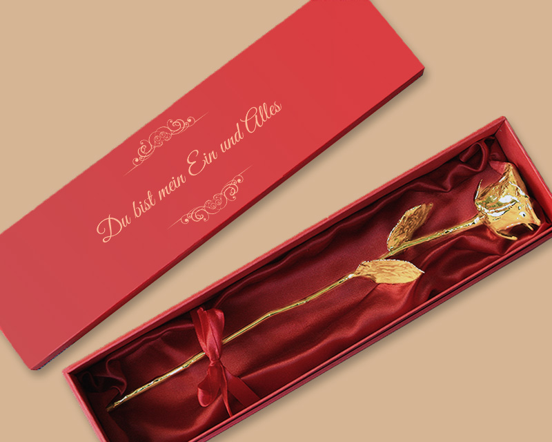 Ewige Rose aus 24 Karat Gold (36 cm) mit personalisierter Geschenkpackung