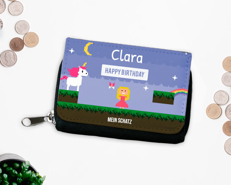 Personalisierbare Brieftasche - Retro Videospiel - für Mädchen