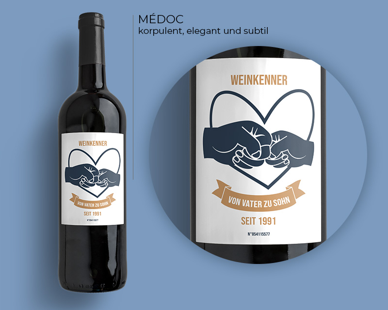 Bild 3 des Produkts Personalisierbare Bordeaux-Weinflaschen - Von Vater zu Sohn - Tochter anzeigen