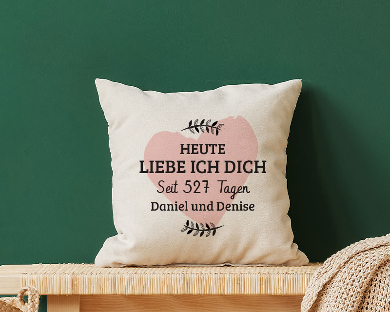 Personalisiertes Kissen - Ich liebe dich seit ...