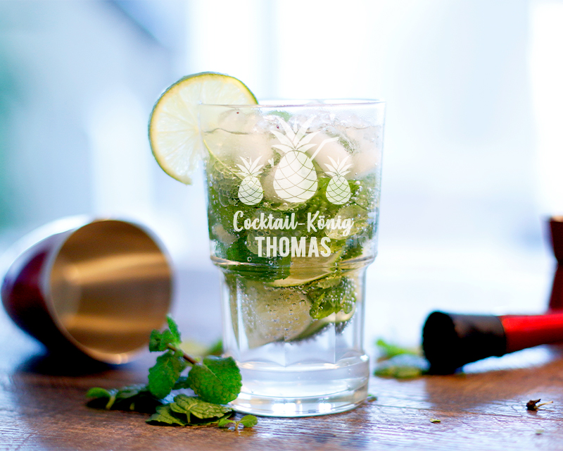 Personalisierbares Mojito-Glas - Sommer-Kollektion Ananas