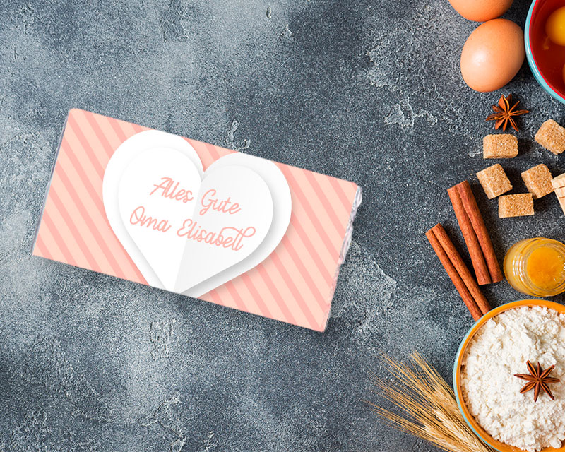 Personalisierbare Tafel Schokolade - Herzens