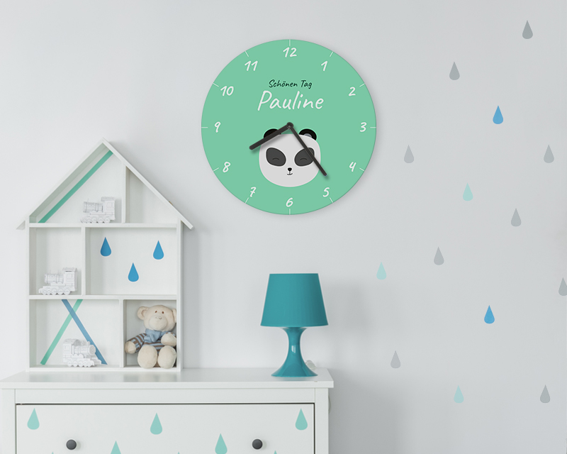 Bild 2 des Produkts Personalisierbare Wanduhr - Kleiner Panda anzeigen