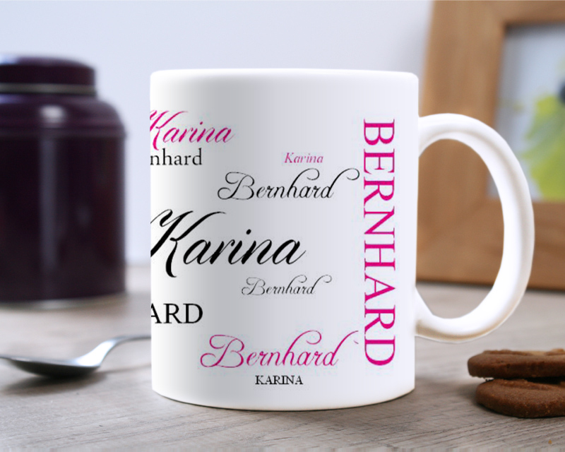 Personalisierte Tasse - Signatur Magenta