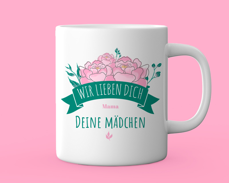 Personalisierbare Tasse - Kollektion Blumen Mama